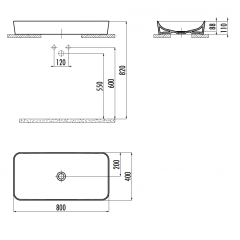 CREAVIT Раковина мебельная 80 см UL080
