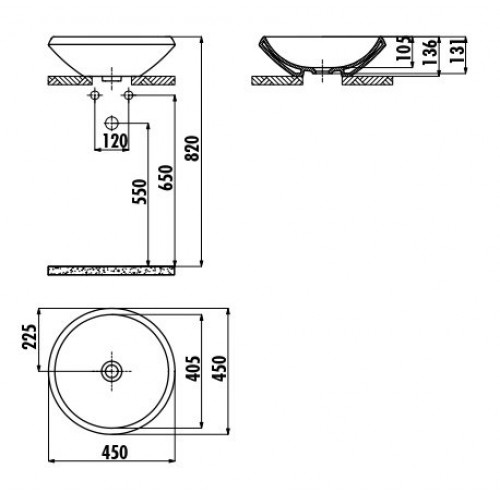 CREAVIT Раковина MN045 мебельная (45см)