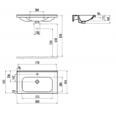 CREAVIT Раковина EK080 мебельная (45*80см)
