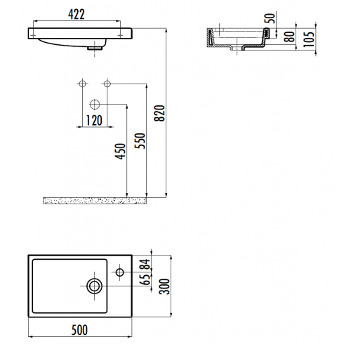 CREAVIT Раковина TP026 мебельная (30*50 см)