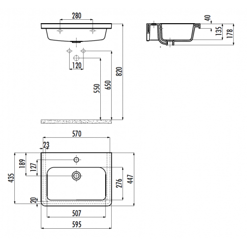 CREAVIT Раковина IP060 мебельная (45*60см)