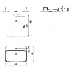 CREAVIT Раковина мебельная (45*60 см) LP061