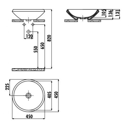 CREAVIT Раковина MN045.00010 ЗОЛОТО