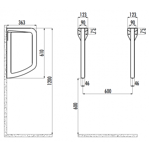 CREAVIT Перегородка для писсуара TP660