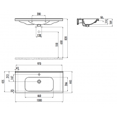 CREAVIT Раковина EK100 мебельная (45*100см)