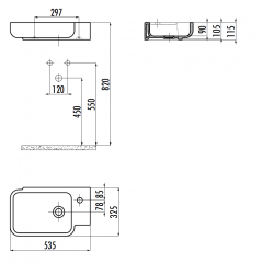 CREAVIT Раковина TP027 мебельная (33*53 см)