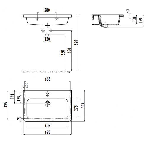CREAVIT Раковина IP070 мебельная (45*70см) IP070.00000