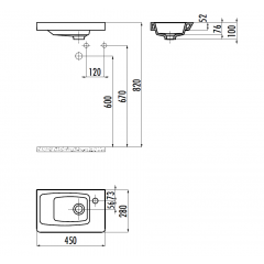 CREAVIT Раковина MY045 мебельная (45см)