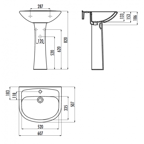 CREAVIT PITTA Раковина подвесная (45*60) PA060.00000