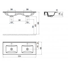 CREAVIT Раковина SU121 мебельная (46*121см)