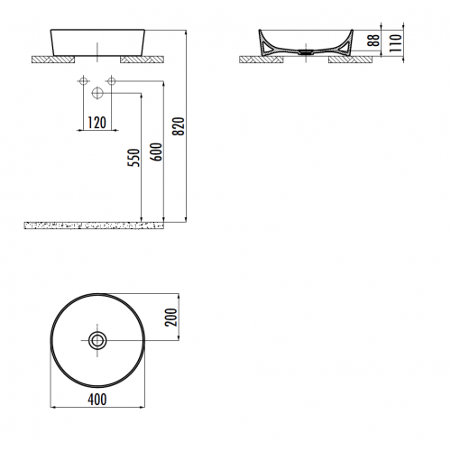 CREAVIT Раковина мебельная (40 см) UL140