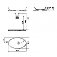 CREAVIT Раковина MN065 мебельная (40*65см) MN065