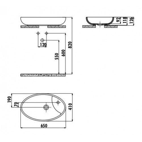 CREAVIT Раковина MN065 мебельная (40*65см) MN065
