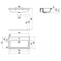 CREAVIT Раковина IP080 мебельная (45*80см) IP080