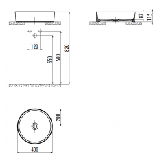 CREAVIT Раковина мебельная (40 см) LP140-00CB00E-GB00