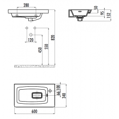 CREAVIT Раковина MY060 мебельная (60см)