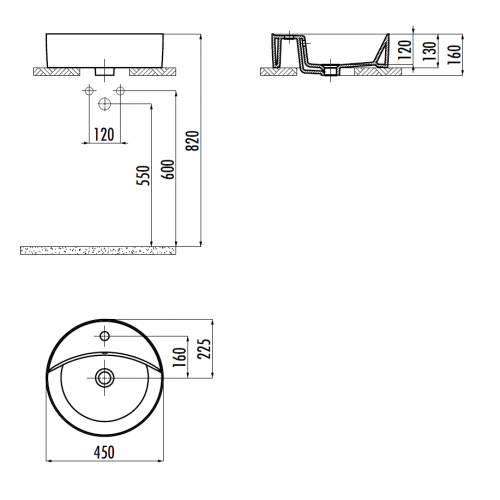 CREAVIT Раковина (45 см) NC046-00CB00E-0000