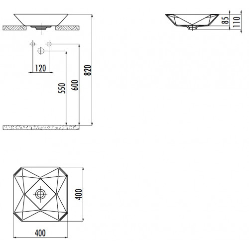 CREAVIT Раковина мебельная накладная RB040-00CB42E-0000