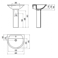 CREAVIT SELIN Раковина подвесная 60см