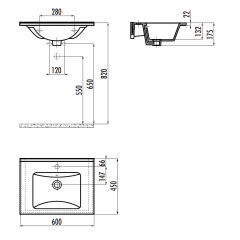 CREAVIT Раковина SU060 мебельная (45*60см)