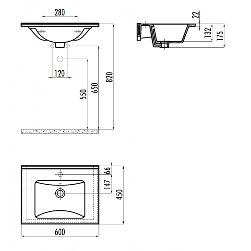 CREAVIT Раковина SU060 мебельная (45*60см)