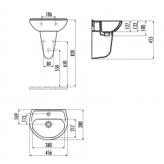 CREAVIT Раковина мебельная (36*45 см) TP145