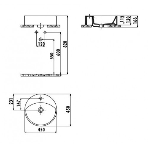 CREAVIT Раковина MN145 мебельная (45см)
