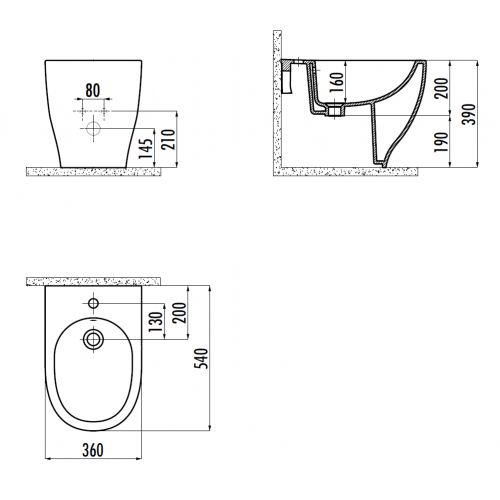 CREAVIT MARE Биде напольное MA500