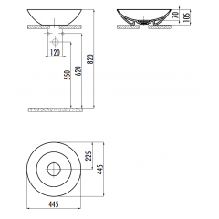 CREAVIT FOGLIA Раковина 145 см
