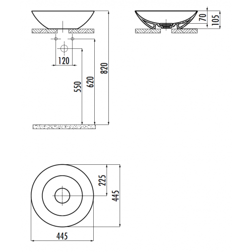CREAVIT FOGLIA Раковина 145 см