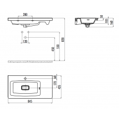 CREAVIT Раковина MY085 мебельная (85см)