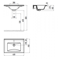CREAVIT Раковина SU065 мебельная (45*65см)