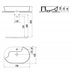 CREAVIT Раковина TP172.00010 ЗОЛОТО
