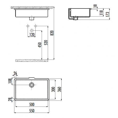 CREAVIT Раковина TP730 мебельная (30*50)