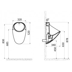 Писсуар с верхней подачей воды TP635