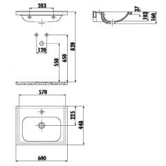 CREAVIT Раковина ID060 мебельная (45*60см)