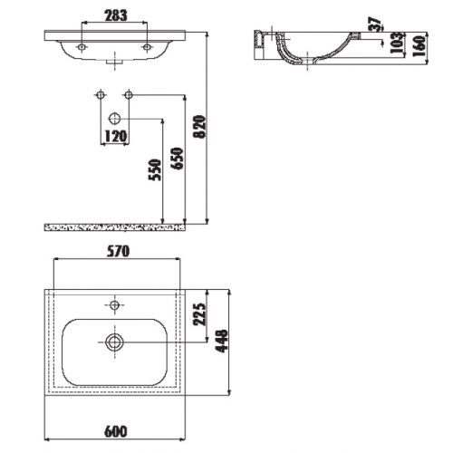CREAVIT Раковина ID060 мебельная (45*60см)