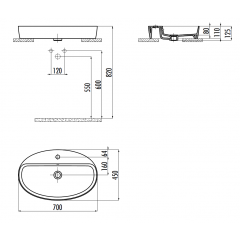 CREAVIT Раковина мебельная (70см) LP171
