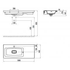 CREAVIT Раковина MY100 мебельная (100см)