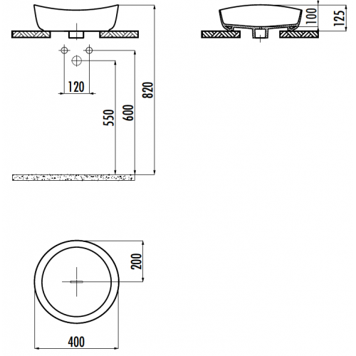 CREAVIT Раковина мебельная накладная RB140-00CB42E-0000