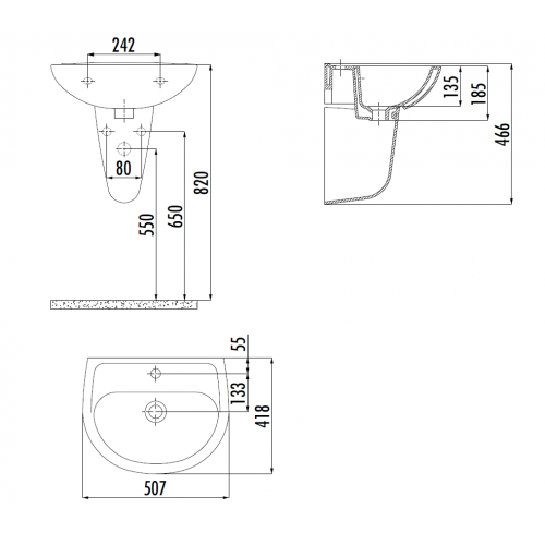 CREAVIT SEDEF Полупьедестал SD260.00000