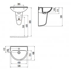 CREAVIT Раковина мебельная (40*50 см) TP155