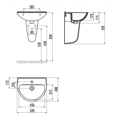 CREAVIT Раковина мебельная (40*50 см) TP155
