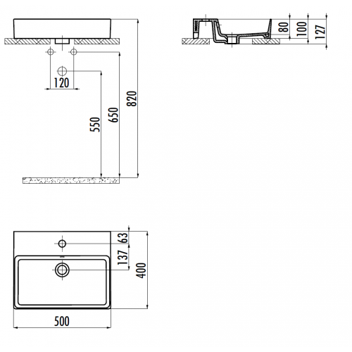 CREAVIT Раковина мебельная (40*50) VX242-00CB00E-0000