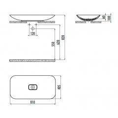 CREAVIT FOGLIA Раковина 80 см
