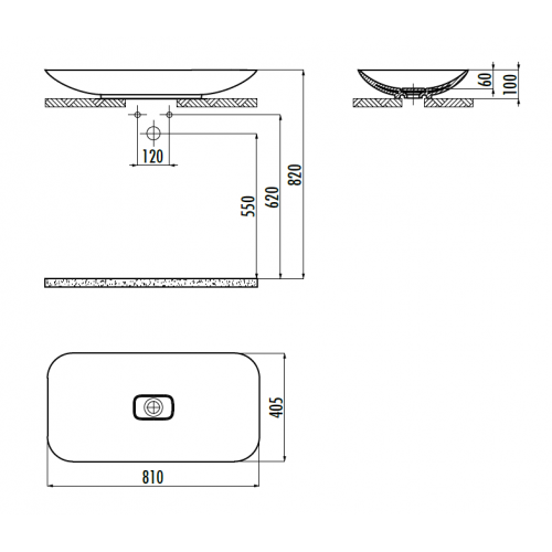 CREAVIT FOGLIA Раковина 80 см