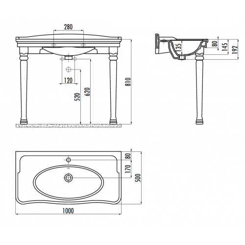 CREAVIT ANTIK Раковина AN100