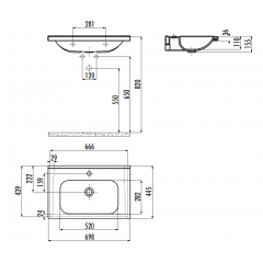CREAVIT Раковина ID070 мебельная (45*70см)