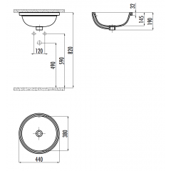 CREAVIT Раковина MA037 (38x38 см)