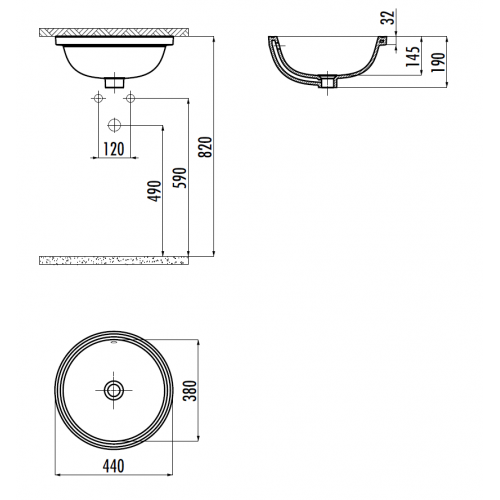 CREAVIT Раковина MA037 (38x38 см)